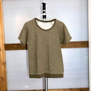 Everlane Brown/Green Short Sleeve Crewneck Sweatshirt Top Sz XS
